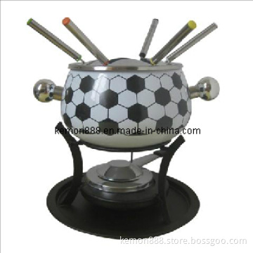 10PCS Enamel Fondue Set